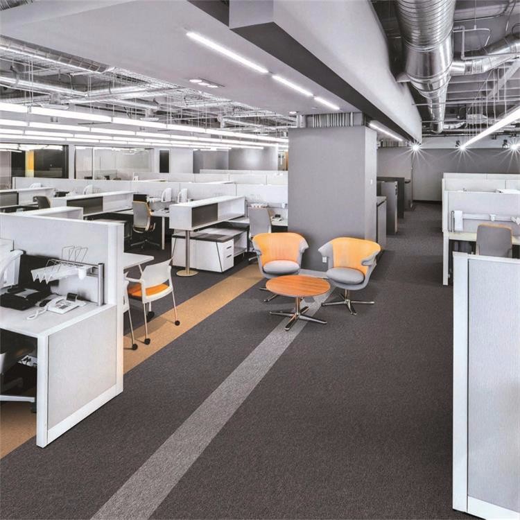 100% Invista nylon material pure color loop pile carpet tiles for office