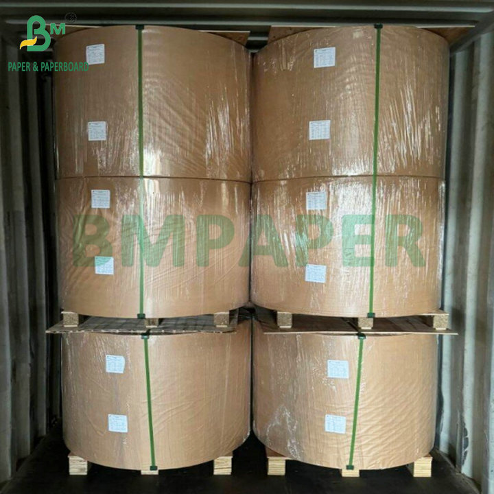 Wood Pulp High Strength 60g 80g Brown Kraft Paper Roll For Paper Bags
