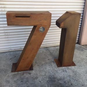 3mm Outdoor Metal Numbered Letterbox