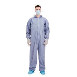 China Purple PPE Disposable Protective Coverall 30gsm To 70gsm Fire Retardant Spunlace Cloth wholesale