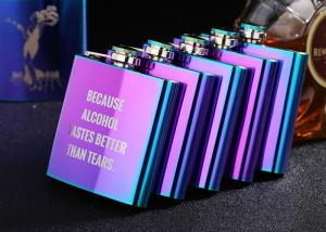 China Colorful Stainless Steel Wine Bottle Womens Hip Flask Western Style wholesale