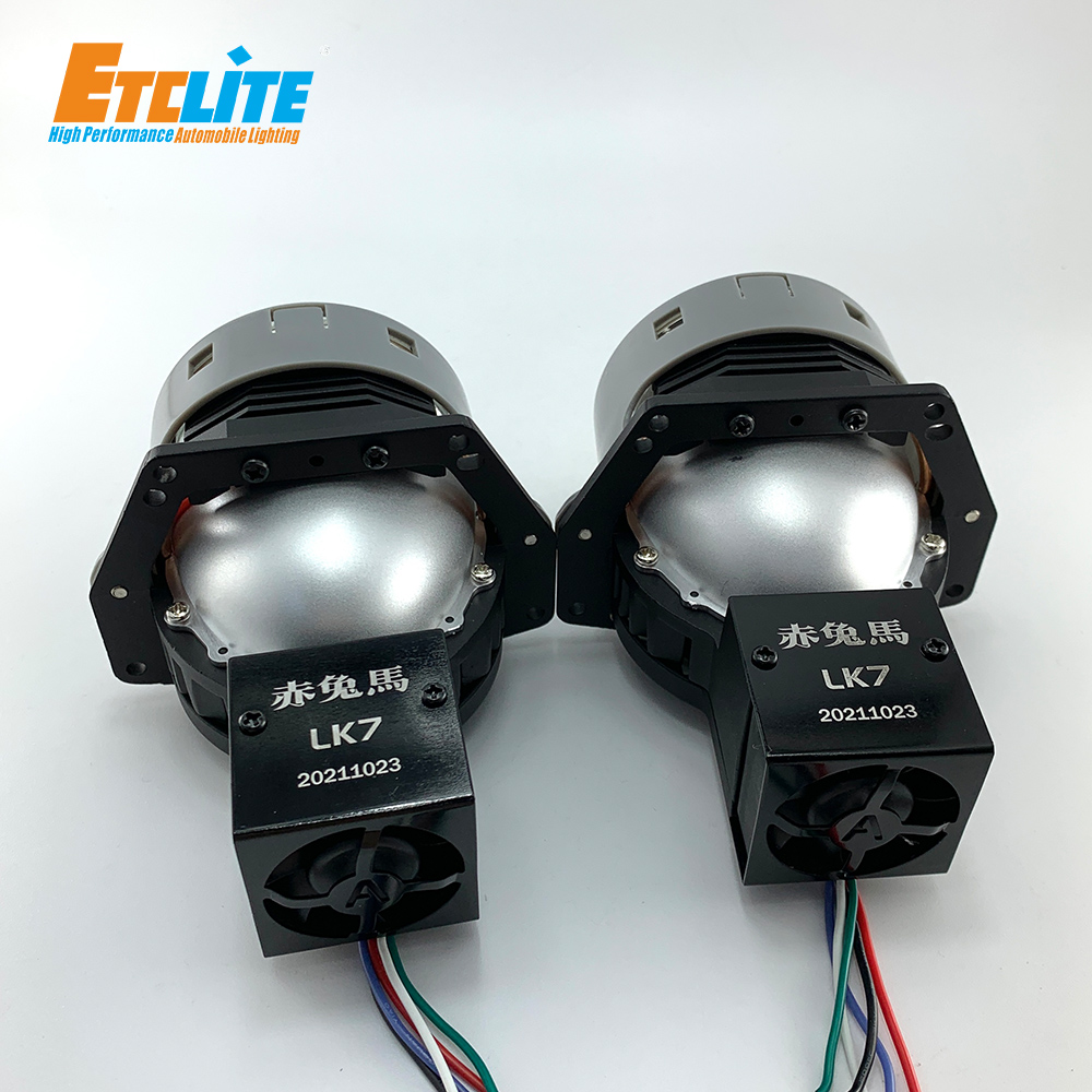 Bi LED Reflector Lens Headlight Lamp Universal 3 Inch Retrofit Low High Beam