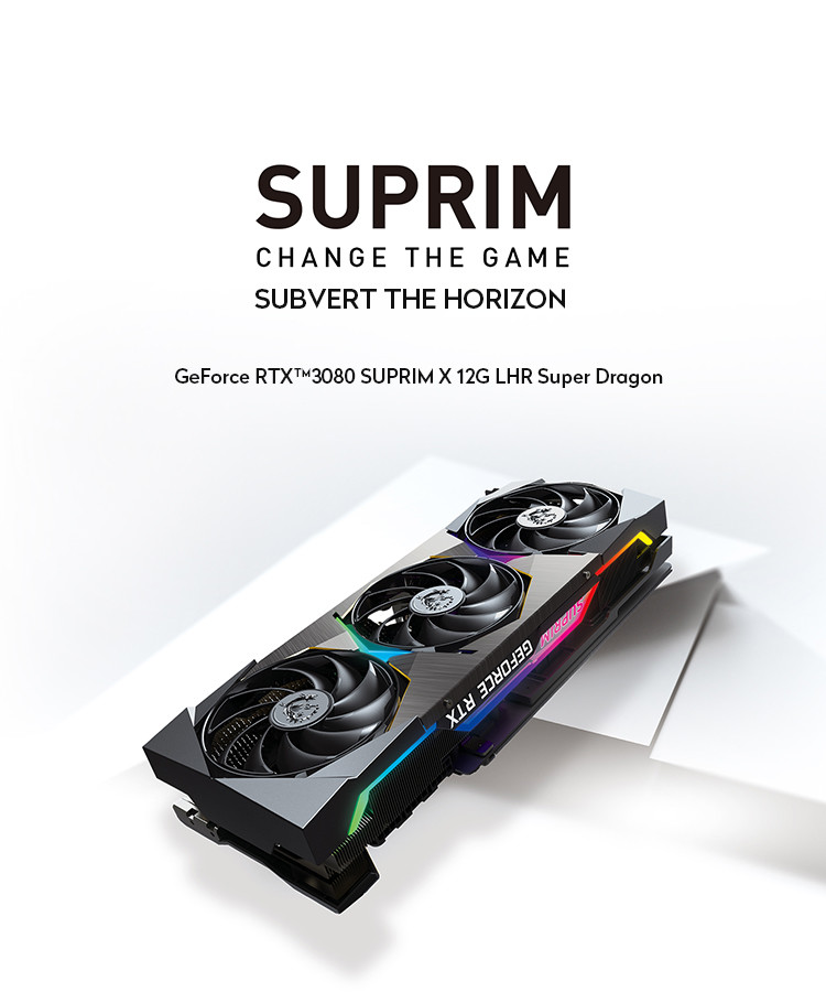 Discrete Computer Graphics Card Super Dragon GeForce RTX 3080 SUPRIM X 12G LHR