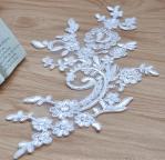 Cord Lace Applique Ivory Color Embroidery Flower for Wedding Dress embroidery