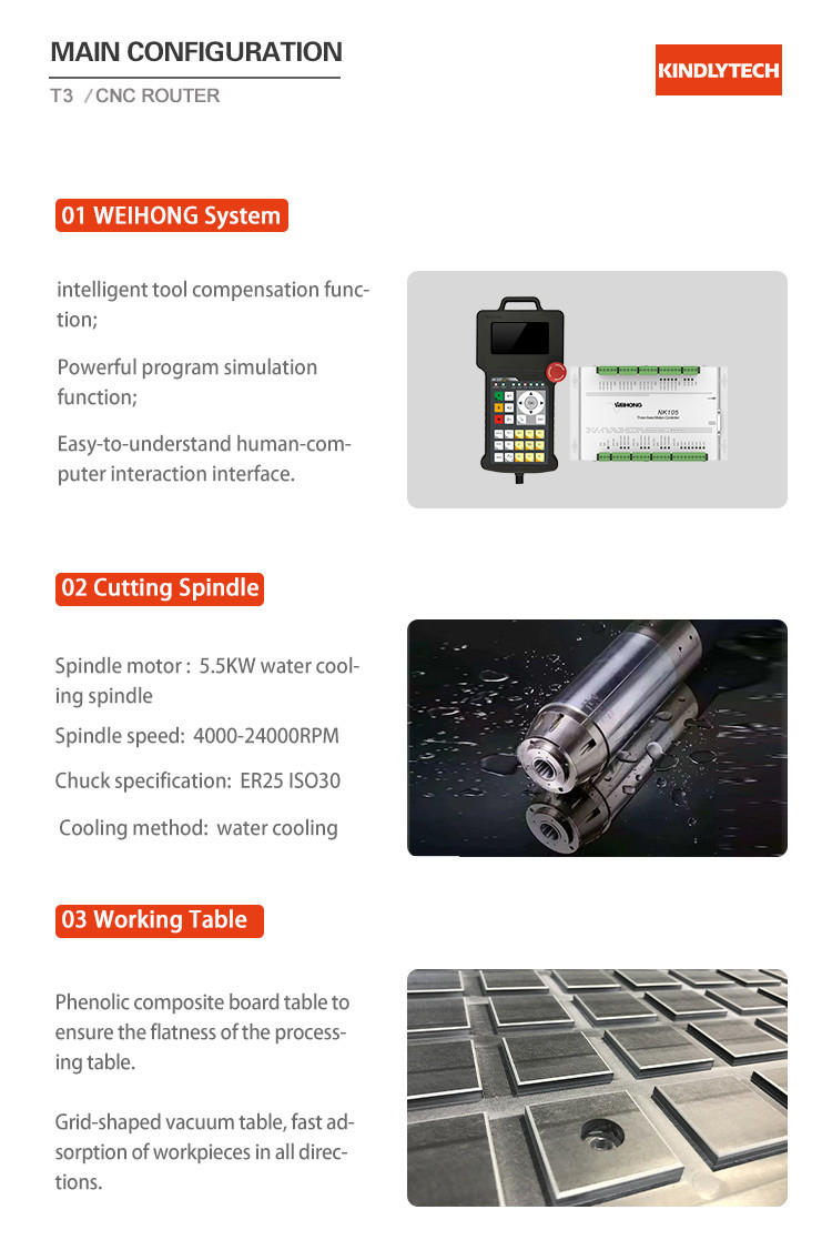 AC220V CNC Cutting Router Machine , 15m/Min 1325 CNC Router