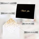 2.93 Ounces Customised Thank You Cards Black Gold Foil Blank Cards With