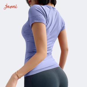 China Seamless Workout Shirts Manufacturer Women Short Sleeve Fitness Wear Lightweight Gym Athletic Yoga Tops wholesale