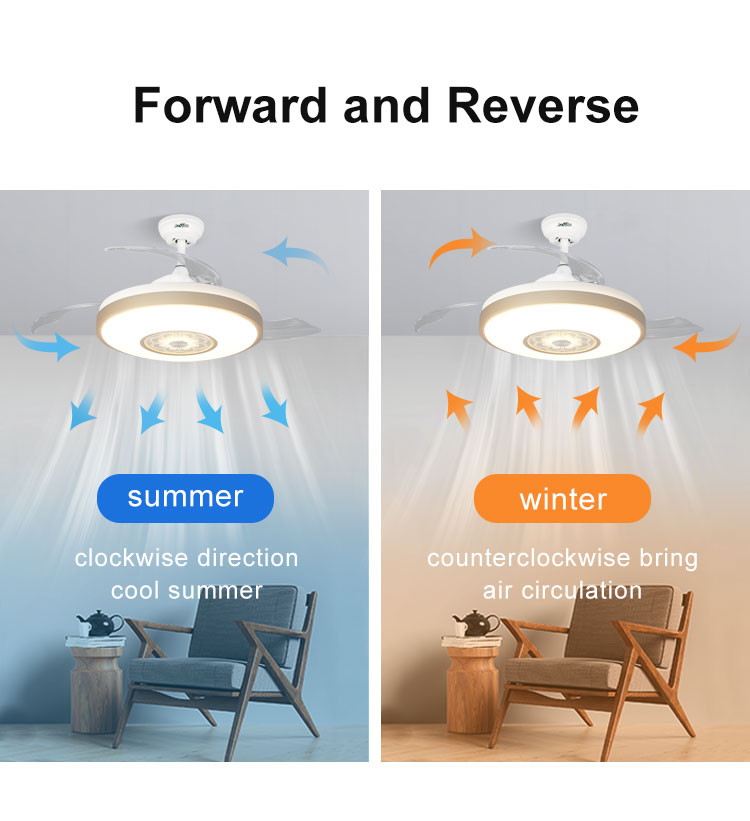 Stylish Metal Indoor Ceiling Fan with Hidden Blades and Cooling Air LED Light Function