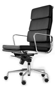 China High Grade Aluminum Office Chair High Density Cattle Leather Back Material wholesale