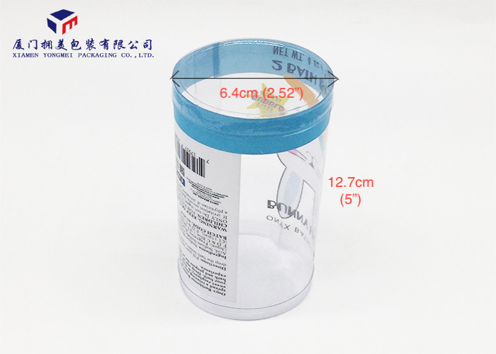 Plastic Cylinder Packaging Tubes Clear PVC Packaging Boxes For Pack Bath Bomb