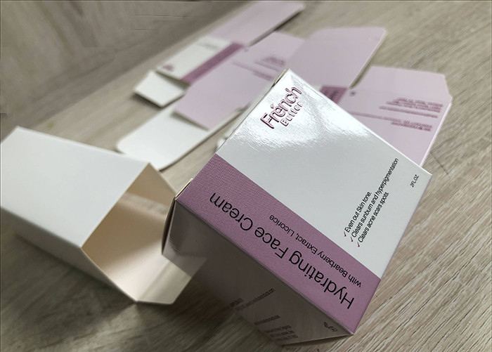 Customized printed white cardboard paper cosmetics face cream packaging boxes
