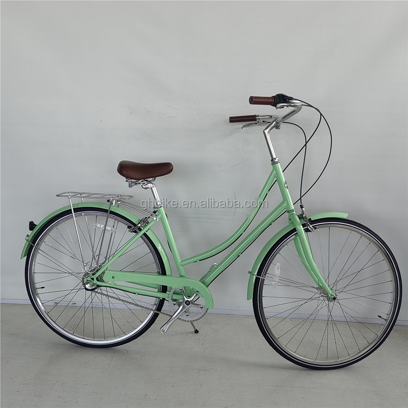 6 Speed Adult Women's Comfort Bike Vintage Lady Fitness City Bicycle with Basket