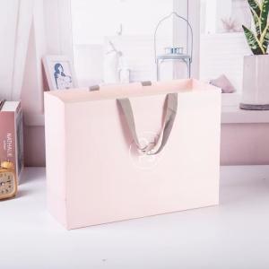 China 28.5*8*40cm Pink Paper Bags Custom Logo wholesale