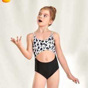 China Stitching One Piece Girl Swim Suits Comfortable Backless wholesale