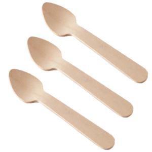 China 95mm 110mm Biodegradable Cutlery , Ice Cream Disposable Wooden Spoons wholesale
