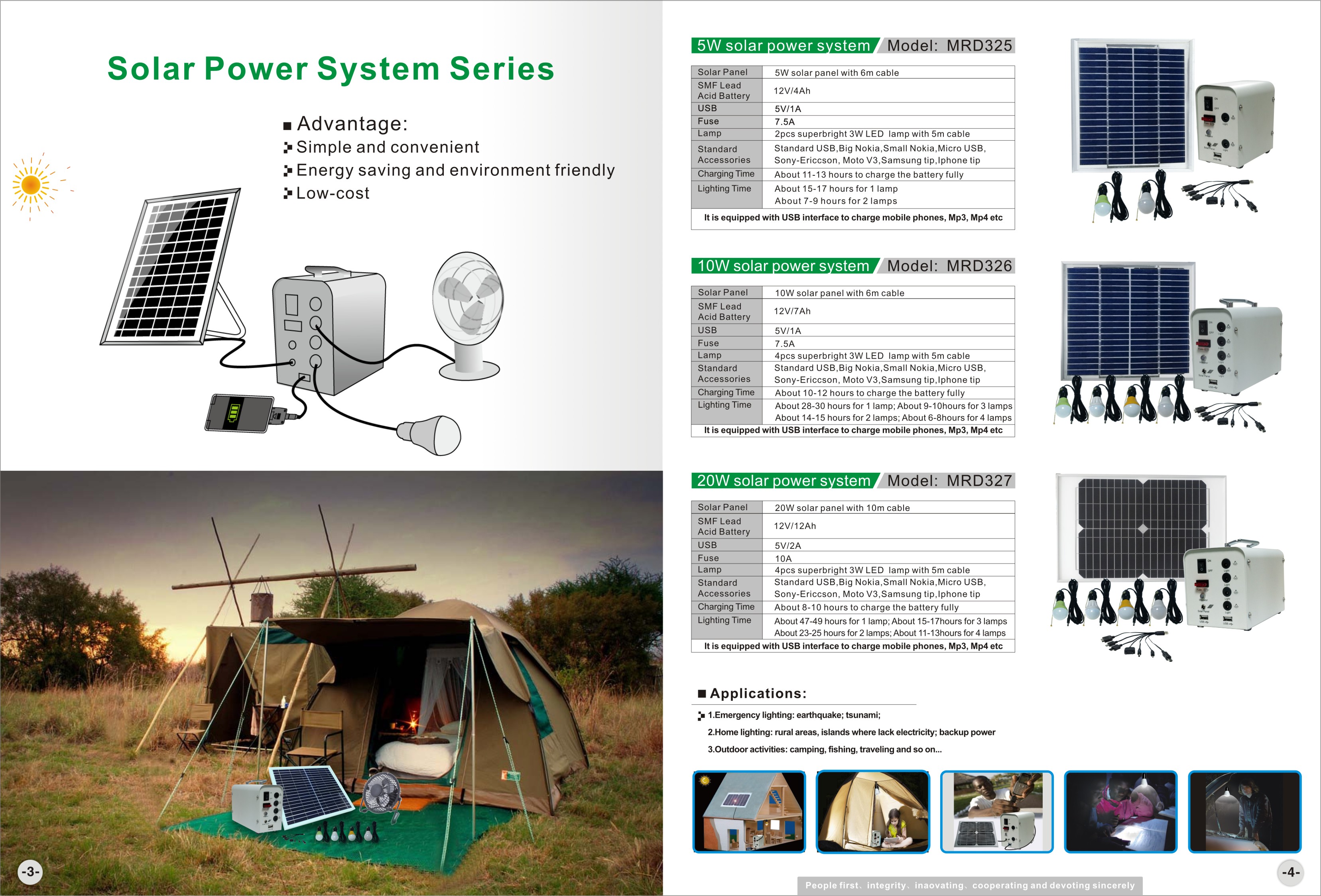 Portable Solar home system 12W with LED lighting USB charging, OEM/ODM solar LED lighting
