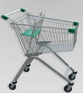 China Metal Luggage Shopping Trolley With Wheels , Supermarket Unfolding Cart 80L wholesale