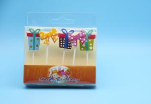 China Gift Box Shaped Personalized Kids Birthday Candles Dripless Customized Logo wholesale
