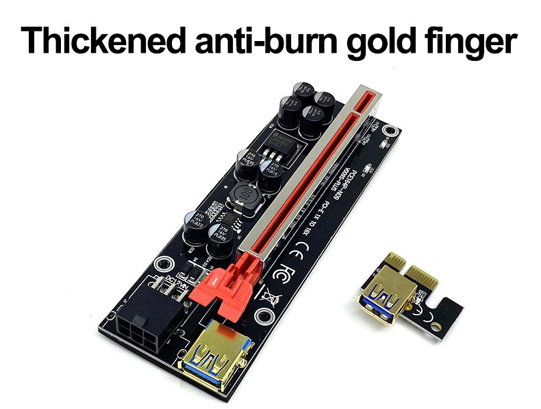 Gold Plated Ver009S PCIE Riser Card 009s PCI Express 1X to 16X Extender 6Pin Power 60CM USB 3.0 Cable For Graphics Card