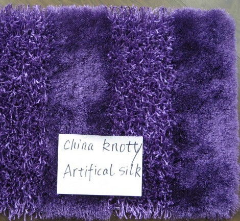 Stripe Classic Malai dori Mixed With Polyester Silk Shaggy Carpet And Rug