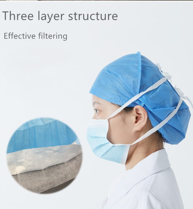 Blue Dispsoable Medical Mask 3 Ply Anti Dust Melt Blown Surgical Mouth Mask