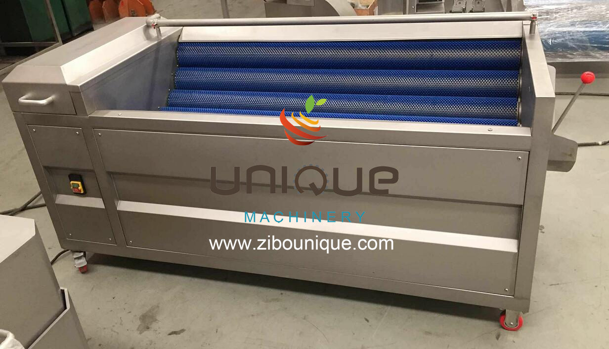 1.75 kw Easy Operation Ginger Carrot Potato Brush Roller Washer Root Vegetable Washing Machine
