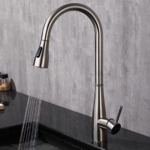 China SUS304 Stianless Steel Single Handle Kitchen Faucet With Sprayer wholesale