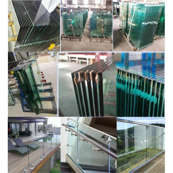 Flat Curve 1/2'' 12mm Clear Tempered Toughened Hardened Glass For Railing Balustrade Balconies Patio