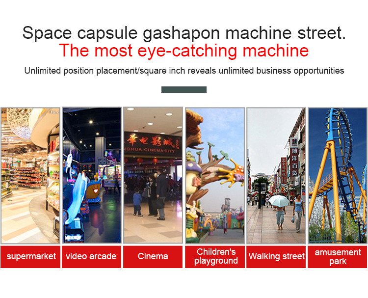 Coin Operated Space Capsule Gashapon Machine White Gift Machine