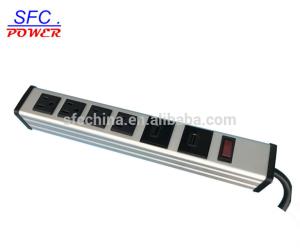 China Aluminum- alloy power strip with 2 port USB 5V 2.1A &amp; 4 Ways USA outlets wholesale