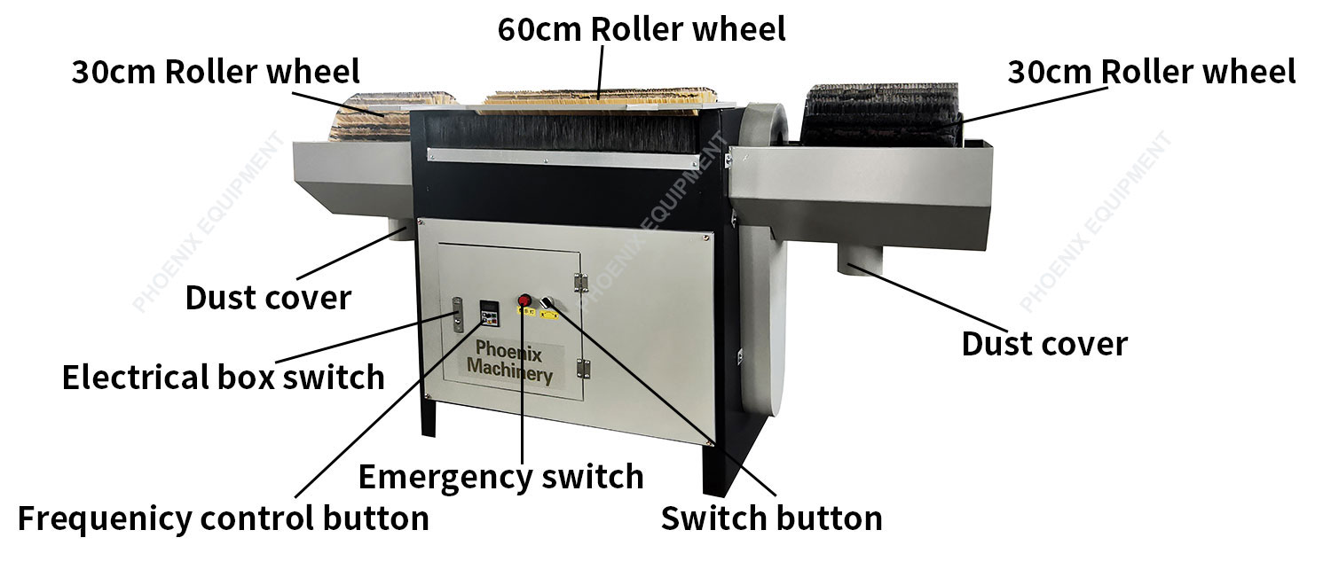 Sander Brush drum sander Woodworking machine Floor wood manual three-headed edging machine