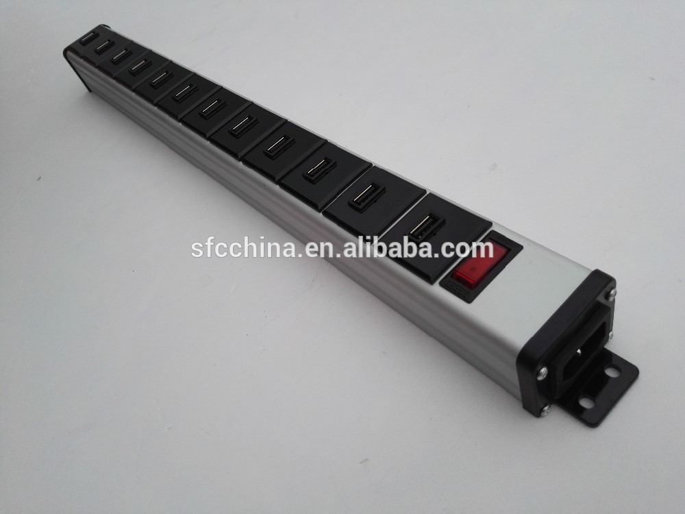 ETL FCC CE Approved alu- alloy 5V 2.1A USB 11port charger