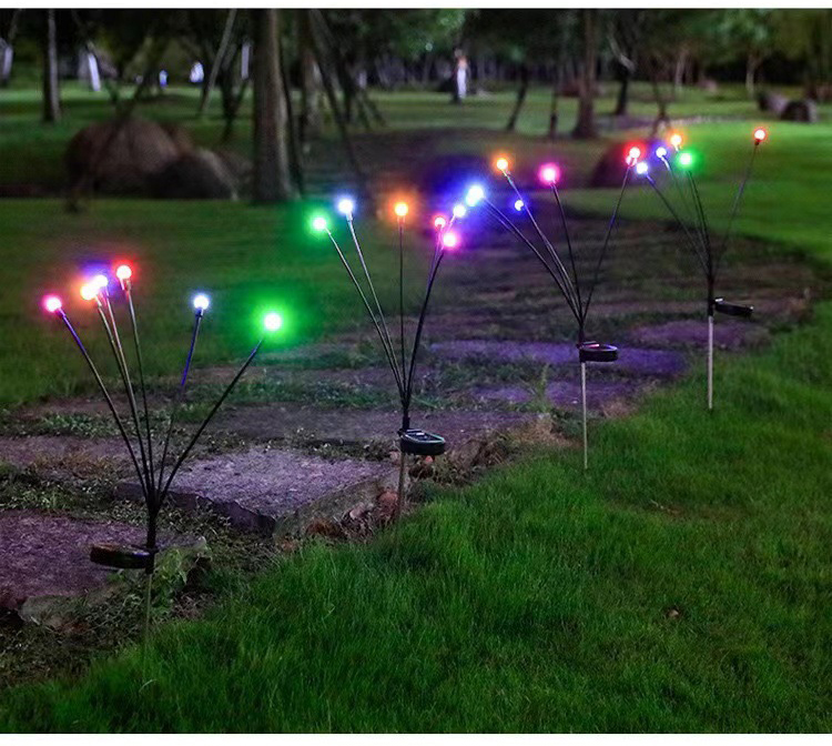 Solar Powered Firefly Garden Decorative Light Waterproof for Outdoor Pathways 8 Heads