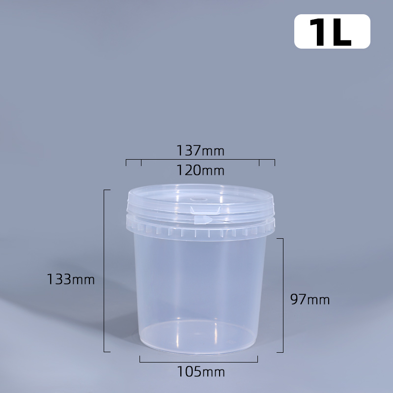 Printing Silk Screen Printing.heat Transfer Printing 1L Clear Plastic Buckets for Yogurt