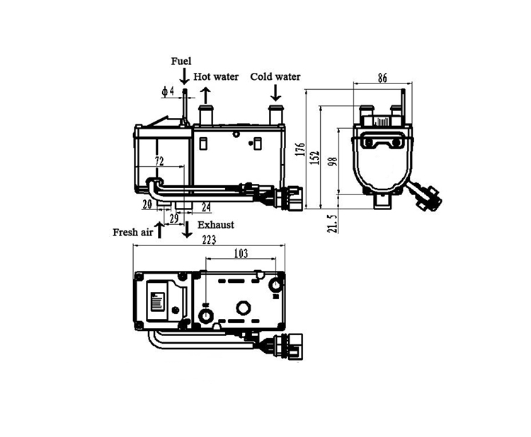 JP GSM Hot New Products 5KW 12V Gasoline Water Parking Heater For Car RV