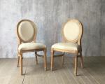 stakable Oak wood finish Linen fabric upholstery arm chair/wooden dining chair