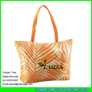 China LUDA blossoms tote handbag 2016 summer paper straw beach bag wholesale