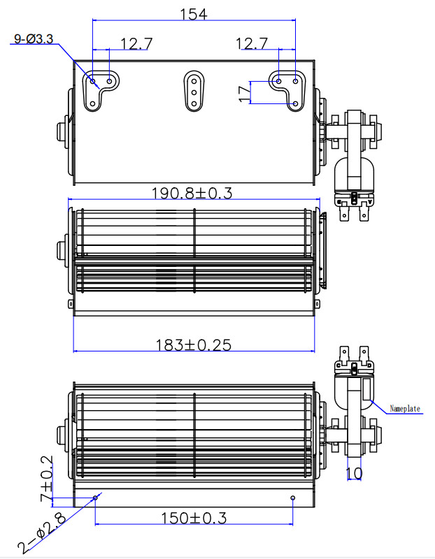 Oven Use 230v 50hz Blower Cooling Fan High Temperature Resistant
