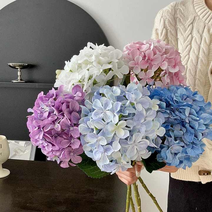 Home Decoration Artificial Flower Hydrangea Restaurant Decoration Flower Arrangement Wedding Arrangement Large Hydrangea
