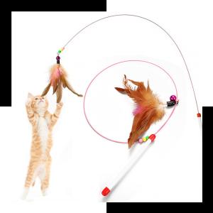 China Hallupets Cat Pet Toys Cat Feather Teaser Wand wholesale