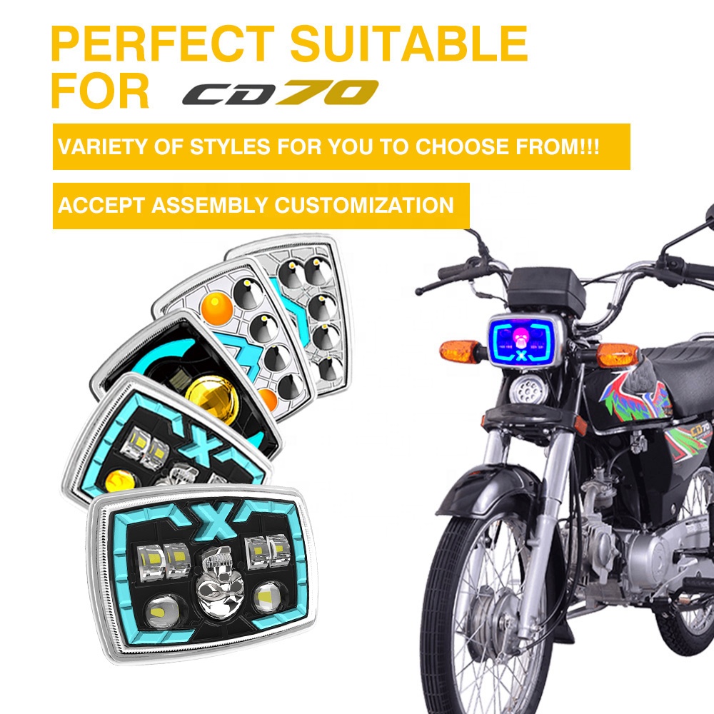 CG125 Semi Assembly Motorcycle LED Headlight With Turn Signal And 18LED Chip QTY