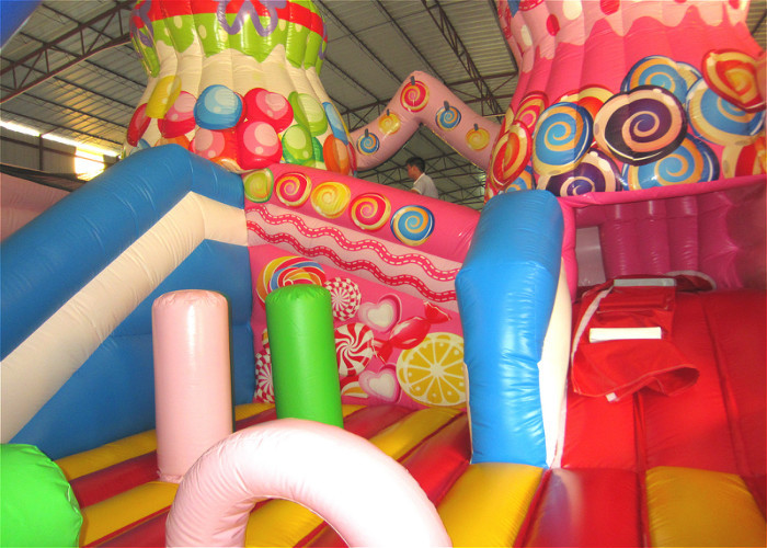 Digital painting inflatable candy house fun city big inflatable Christmas candy themed amusement park