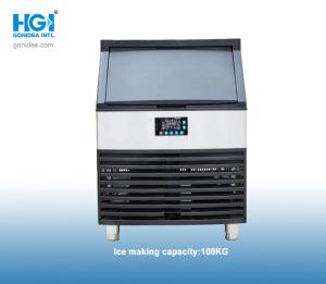 China 100kg Commercial Automatic Ice Maker Black 220lbs 36L Water Tank wholesale