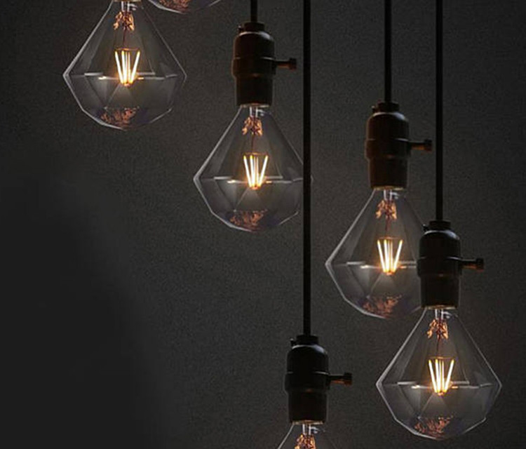 D120 Diamond Edison LED Filament Bulbs 220V 4W 6W E27 LED Vintage Edison Light Bulb