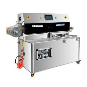China Map Packaging Equipment Modified Atmosphere Vacuum Tray Sealer Vertical Display wholesale
