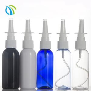 China 18/410 Nasal Spray Pumps BPA Free 0.12ml Mist Sprayer Blue Bottle wholesale