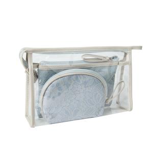 China Zipper Transparent PVC Cosmetic Bag 3 Pieces Set wholesale