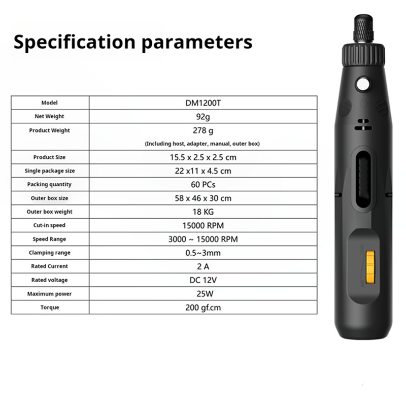 12V Electric Engraving Pen Set Home Polishing Drilling Small Electric Drill Tools