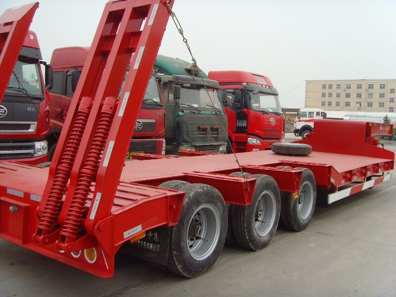 3 Axles Heavy Duty Semi Trailers 40ft Flatbed Trailer For Container Load