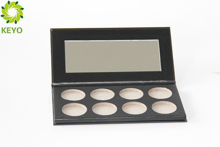 8 Pans Magnetic Eyeshadow Case , Black Paper Blank Eyeshadow Palette
